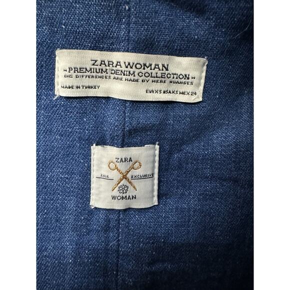 Zara denim sleeveless maxi dress XS Overall‎ Pockets Cottage Core Premium Denim - Picture 5 of 5